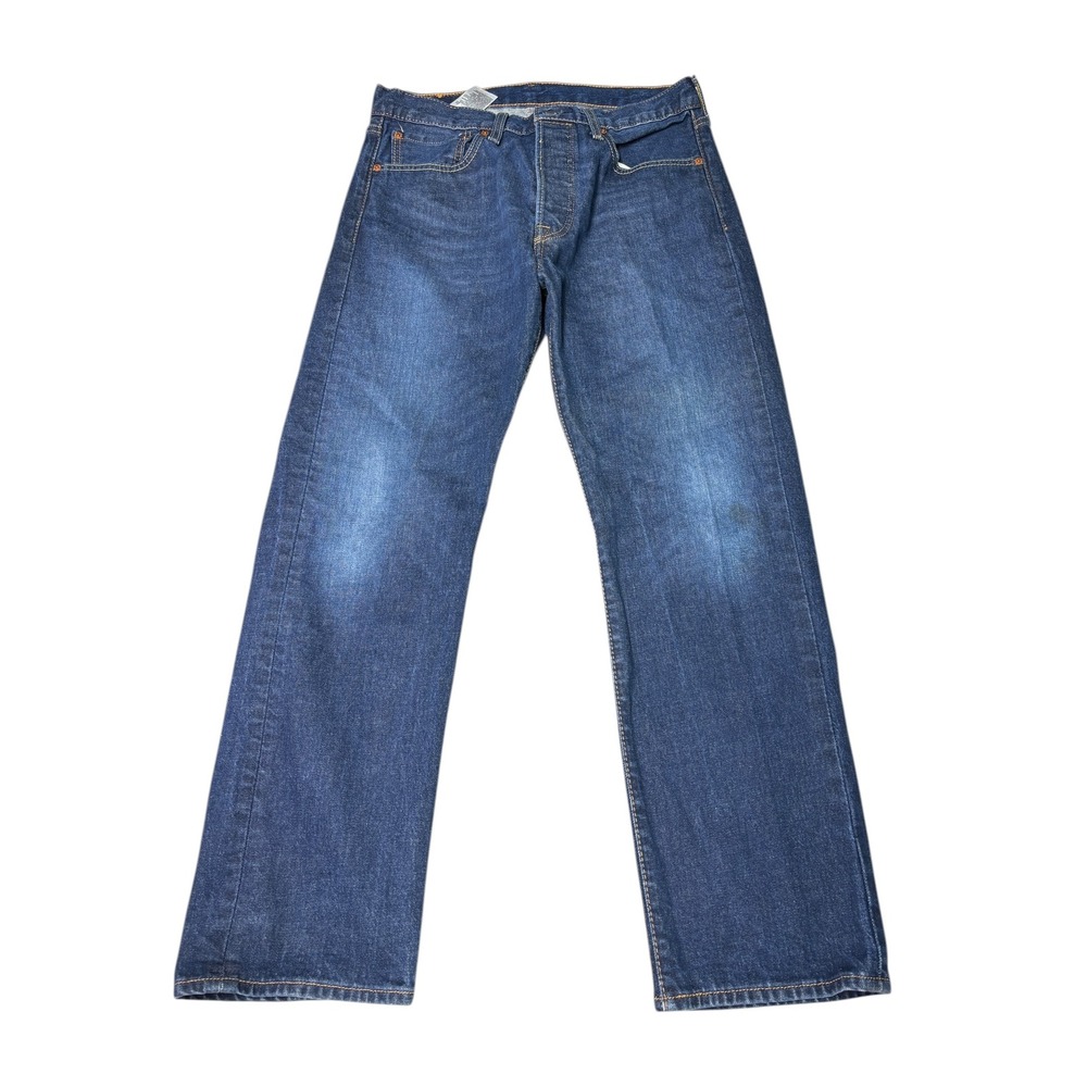 Levi's 501 Mens Dark Wash Button Fly Straight Leg Jeans W32 L29